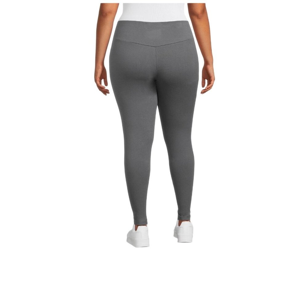 Terra & Sky Womens Heather Gray Leggings Size 14W - Picture 5 of 8